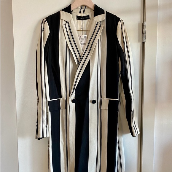 zara striped coat